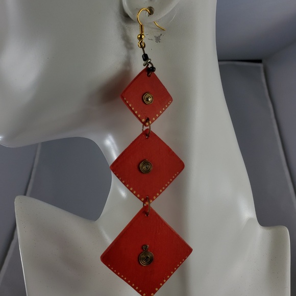 Handmade Jewelry Kenyan Handmade Balsa Wood Earrings Color Poshmark
